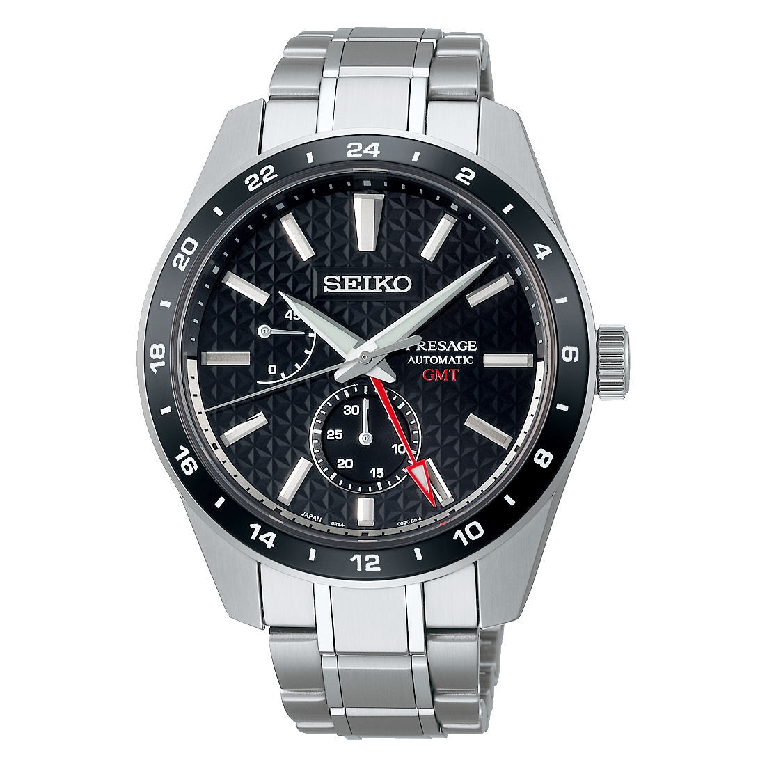 Seiko Presage Sharp Edge GMT Black Automatic Watch - SPB221J1