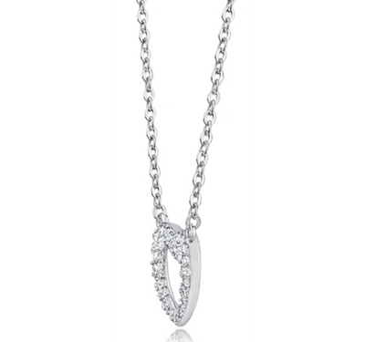Sterling Silver and Cubic Zirconia Heart Necklace