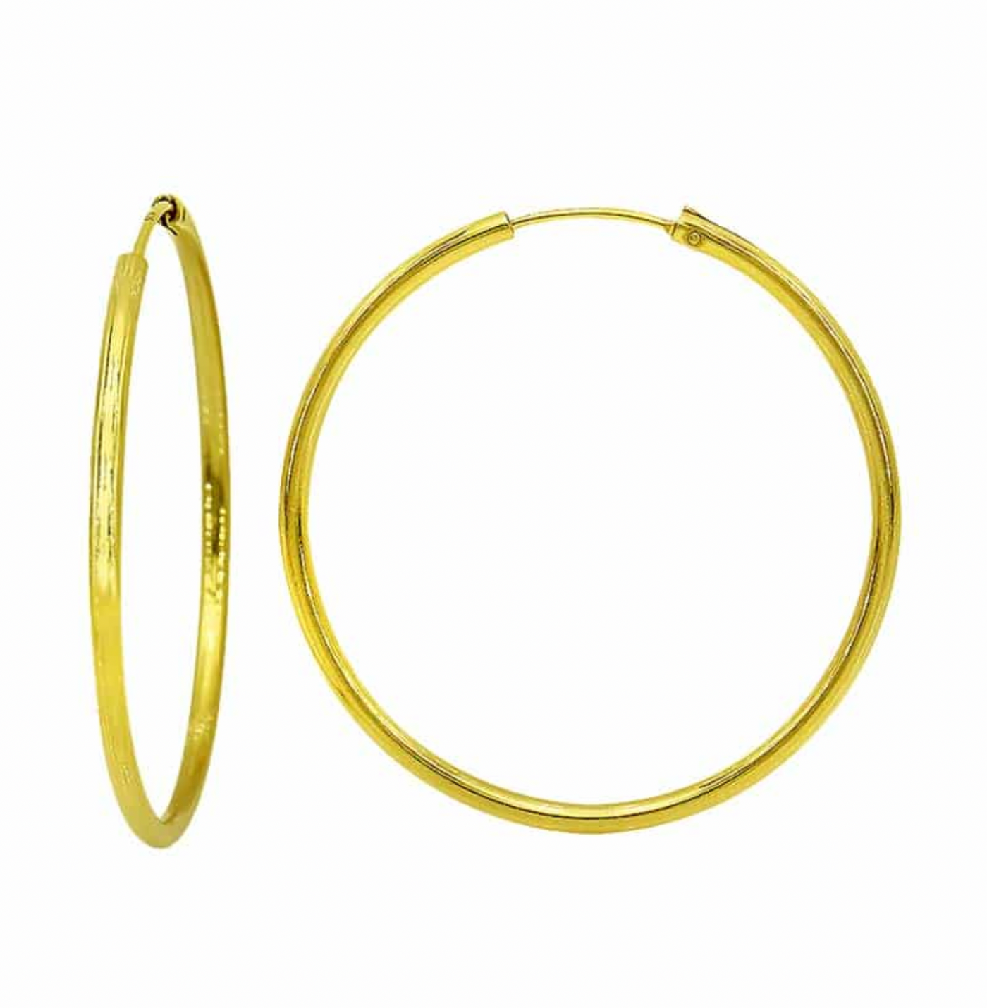 Sterling Silver Gold Plated Endless Hoops