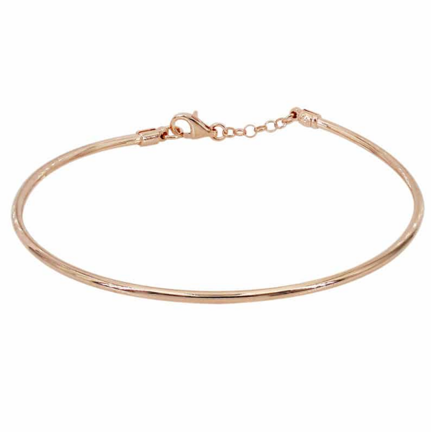 Sterling Silver Rose Gold Plated Wire Bracelet