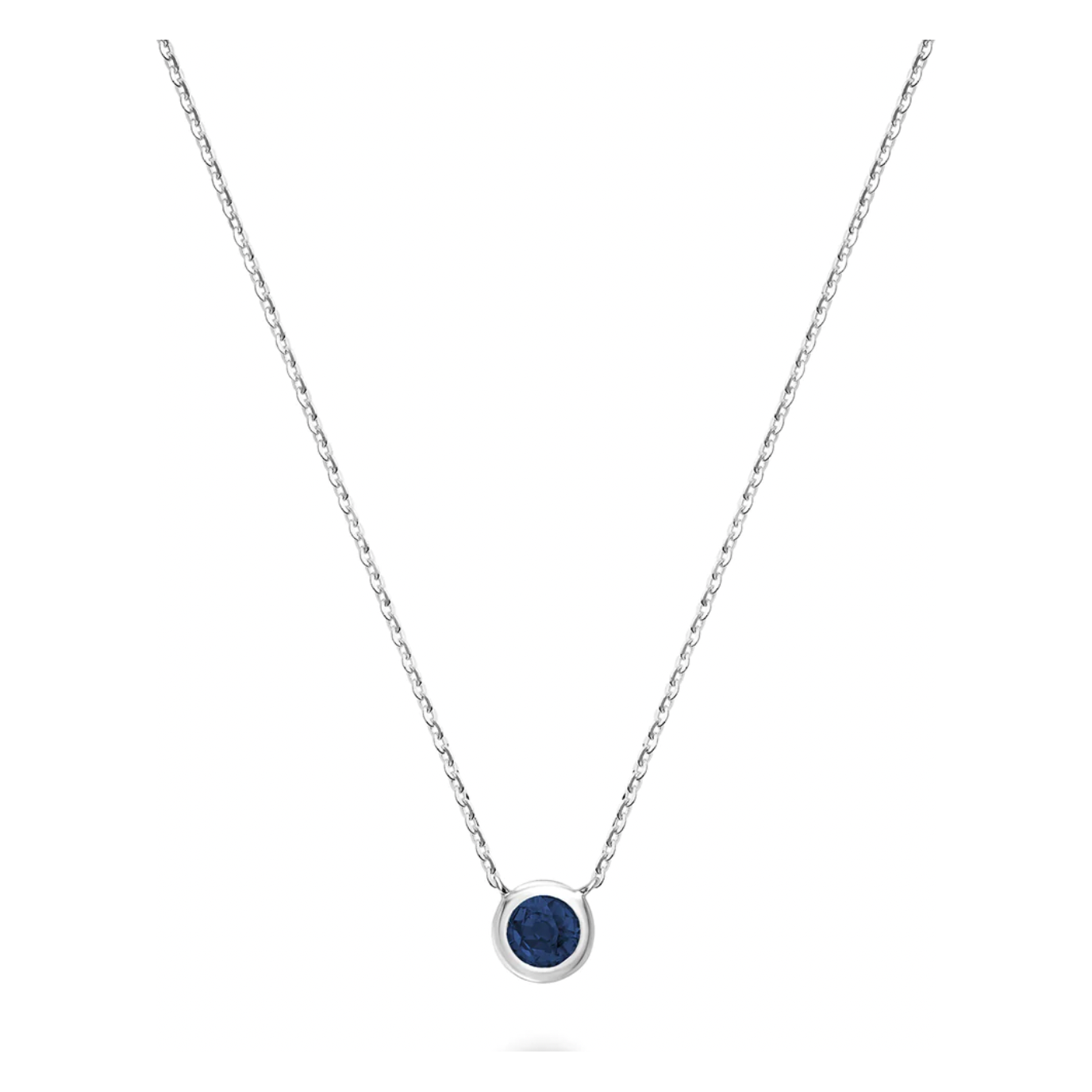 10 Karat Gold Bezel Blue Sapphire Necklace