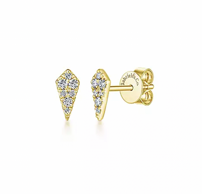 Gabriel & Co. 14 Karat Yellow Gold Diamond Kite Stud Earrings