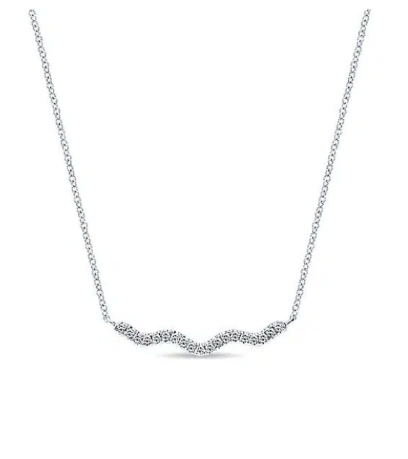 Gabriel & Co. 14 Karat White Gold Diamond Necklace
