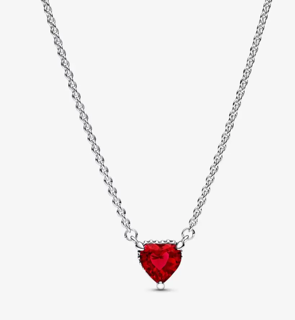 Pandora Sparkling Heart Halo Pendant Necklace 392542C01-45