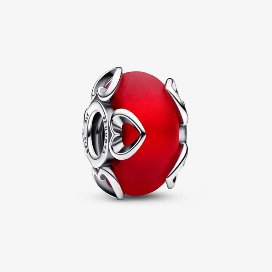 Pandora Frosted Red Murano Glass Charm 792497C01