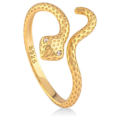 Sterling Silver Gold Plated Snake Ring