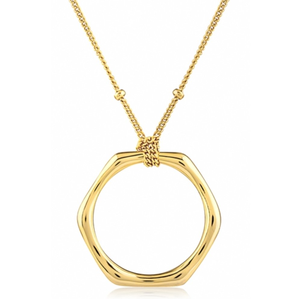 Sterling Silver Gold Plated Geometric Necklace
