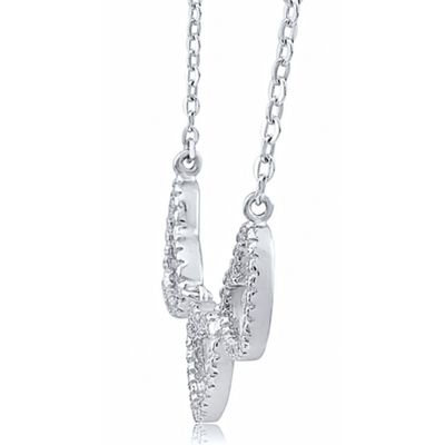 Sterling Silver Cubic Zirconia Three Heart Necklace