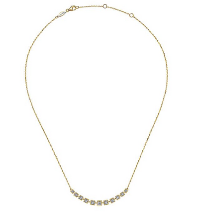 Gabriel & Co. 14K Yellow Gold Diamond Squared Necklace