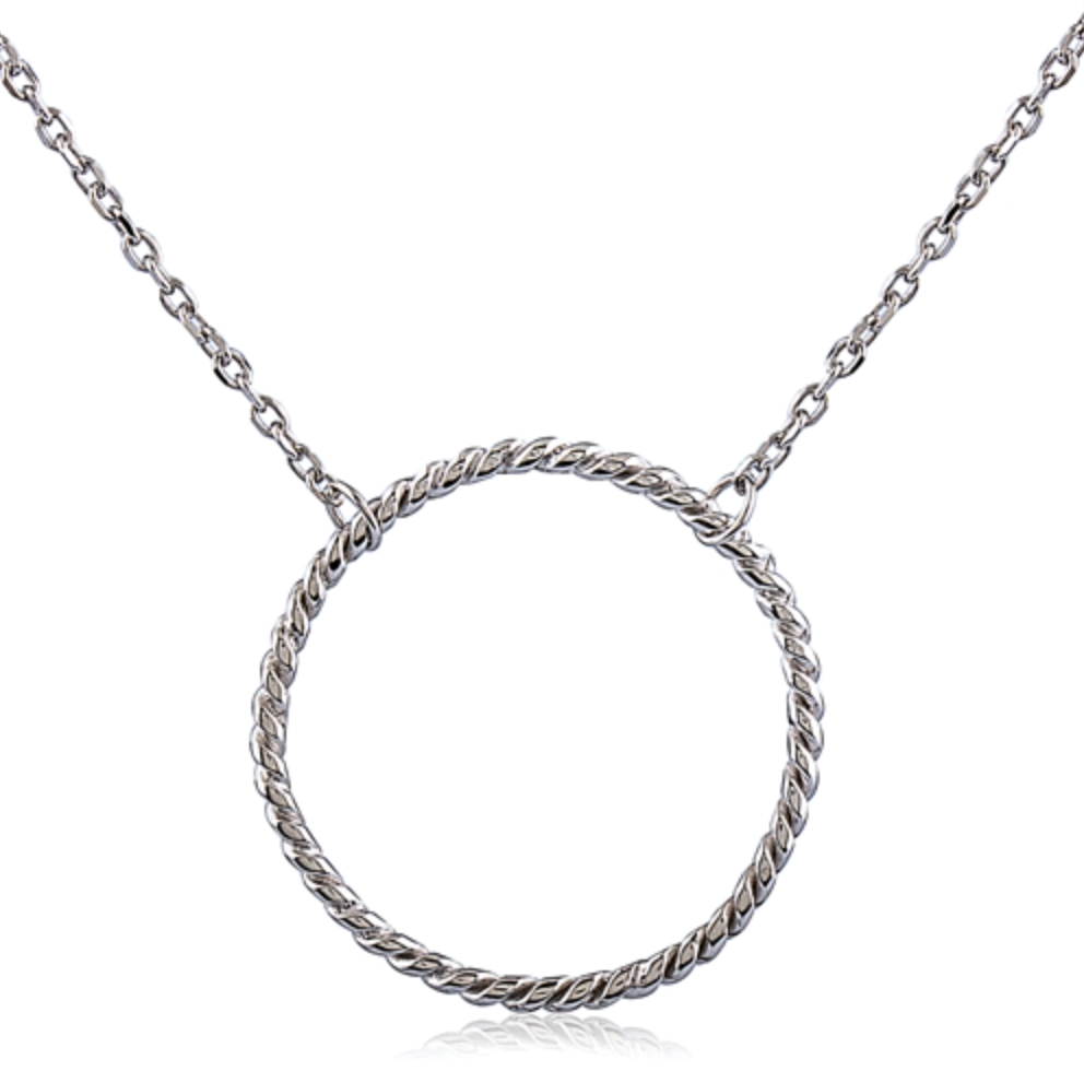 Sterling Silver Rope Circle Necklace