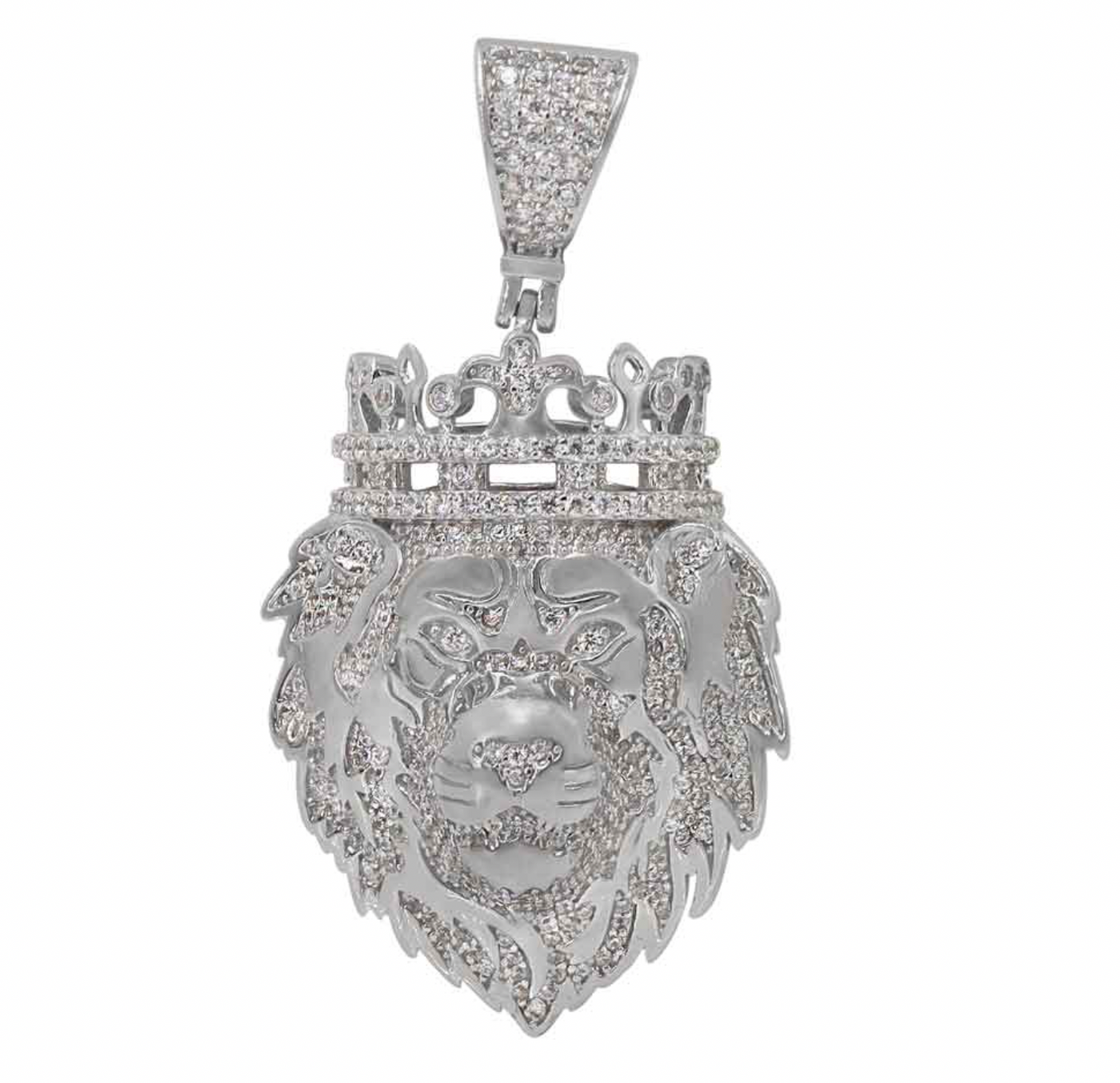 Sterling Silver Cubic King of the Jungle Pendant