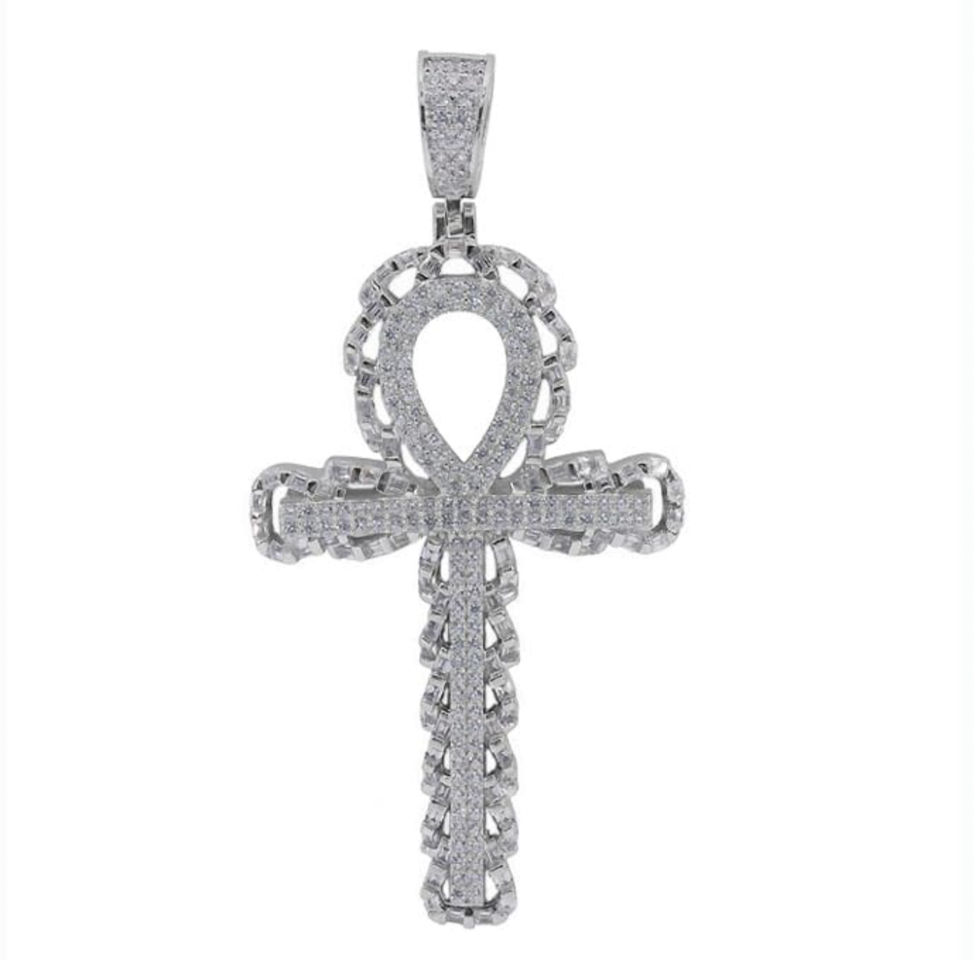 Sterling Silver Cubic Ankh Pendant
