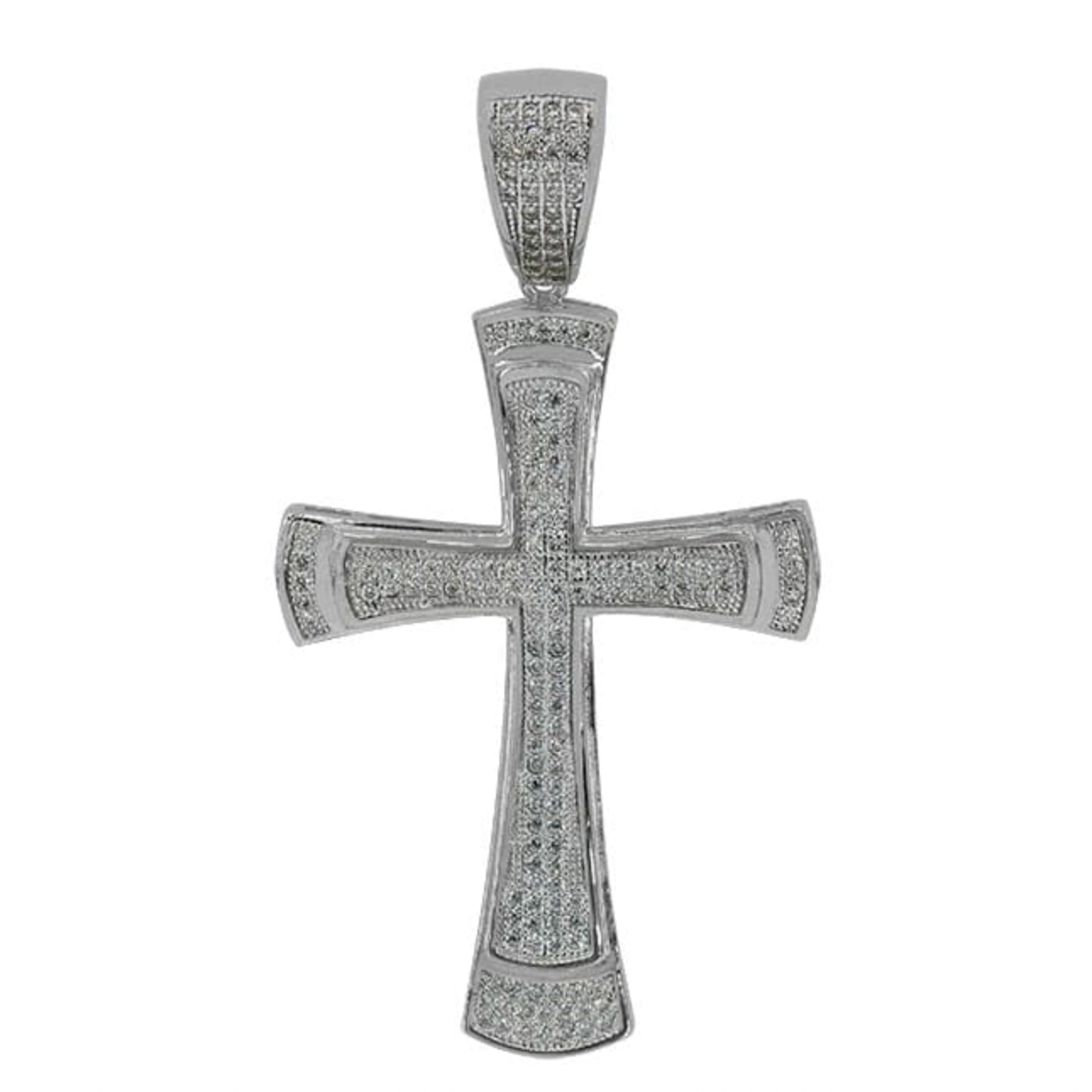 Sterling Silver Cubic Cross Pendant