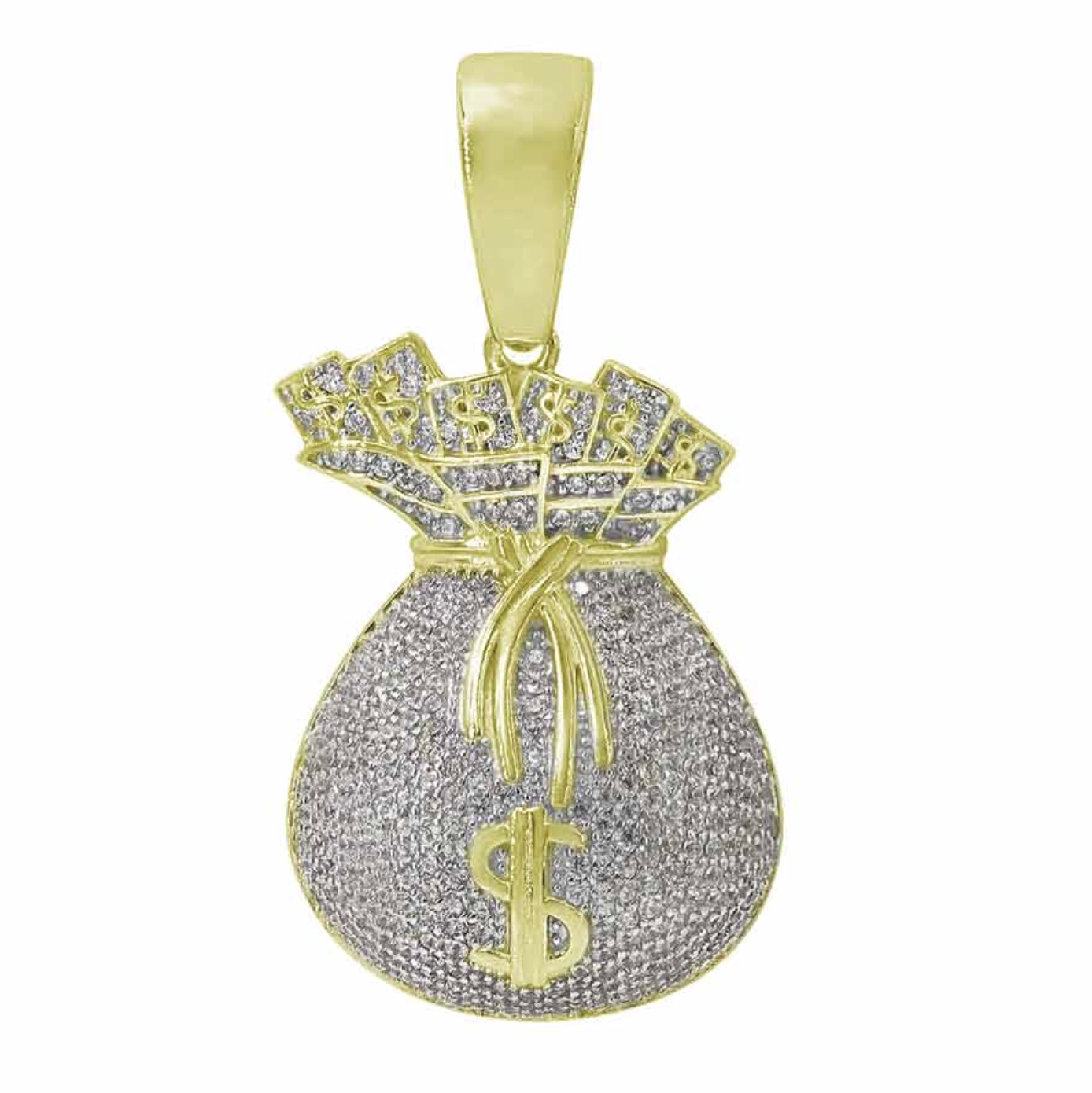 Sterling Silver Cubic Money Bag Pendant-Final Sale