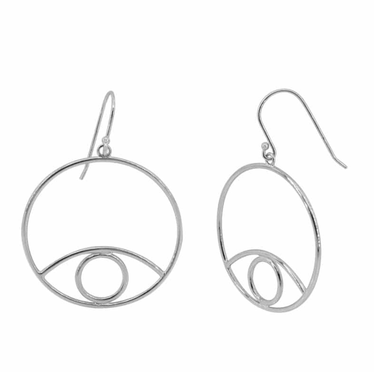Sterling Silver Evil Eye Drop Earrings