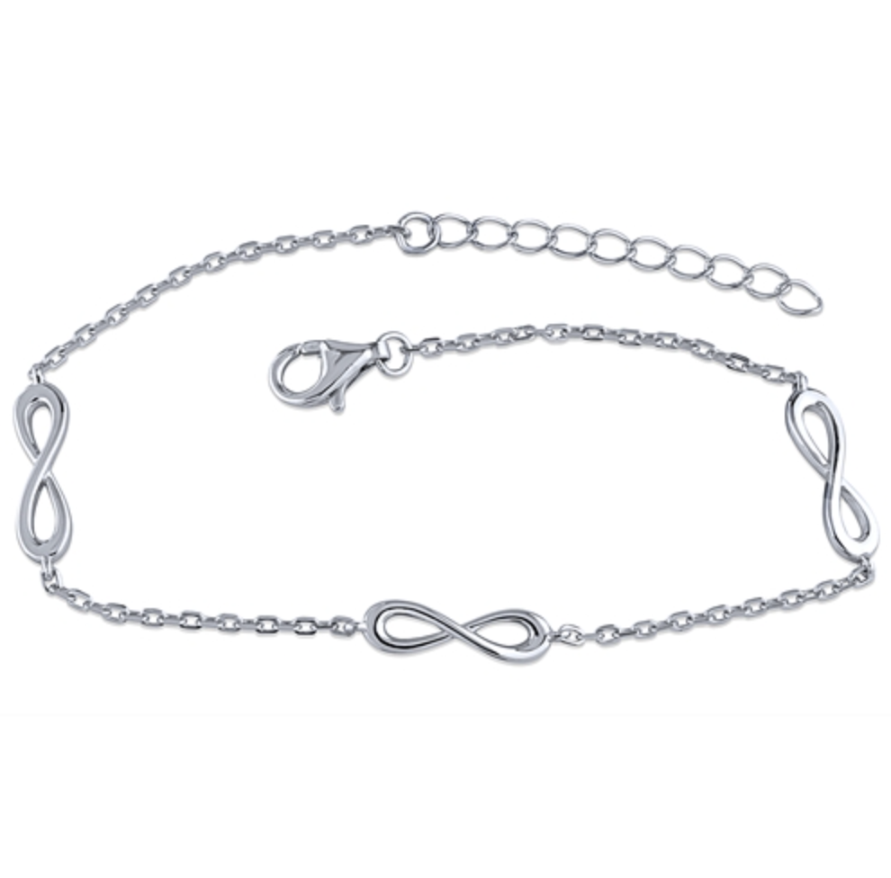 Sterling Silver Multi Infinity Bracelet