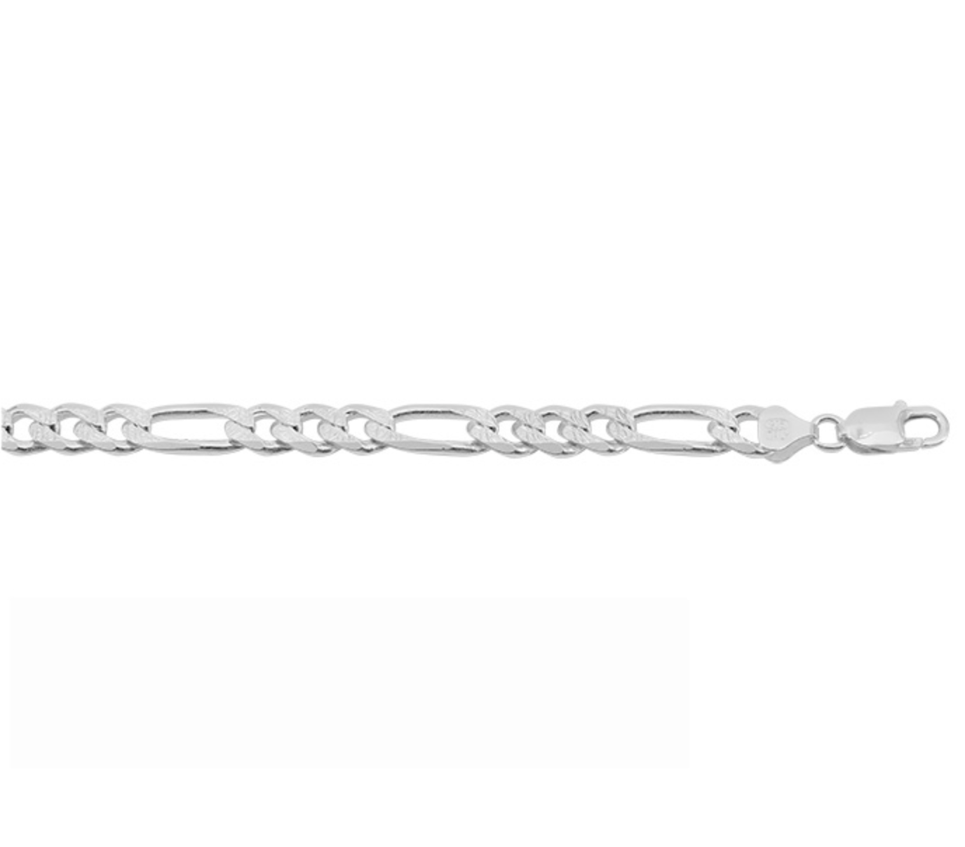 Sterling Silver Figaro Link 5.6mm Men's Bracelet
