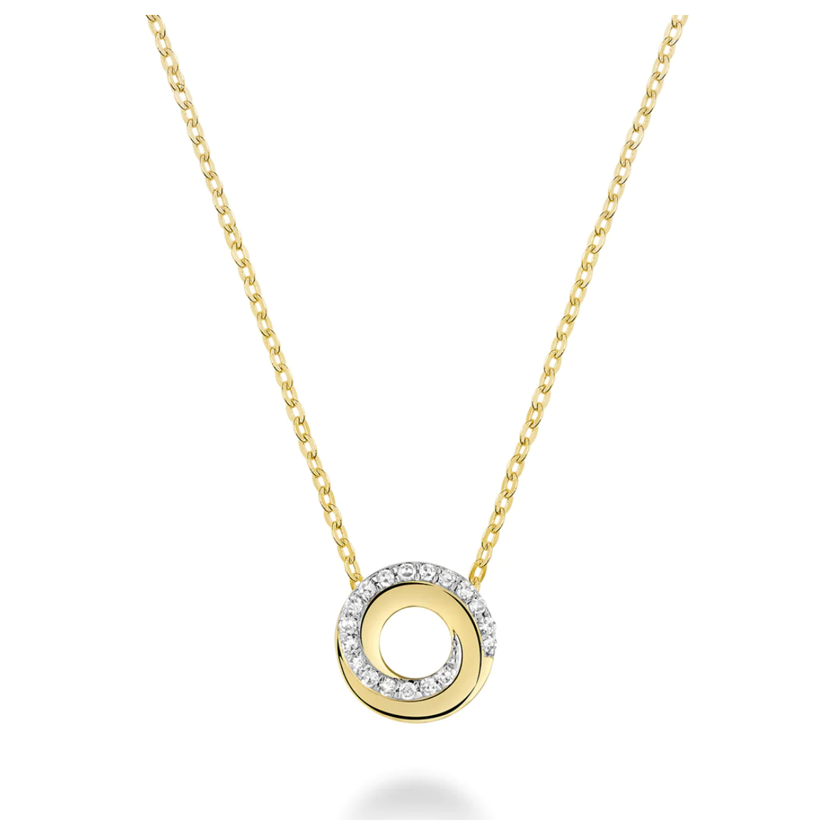 10 Karat 0.05CT Diamond Whirl Necklace