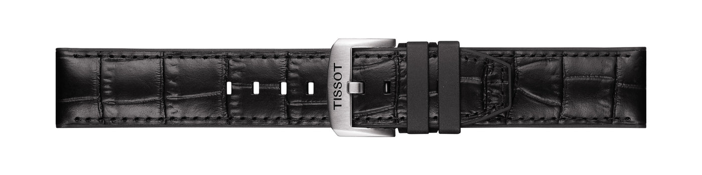 Tissot Black Leather and Rubber Watch Strap 22mm-T852.046.761