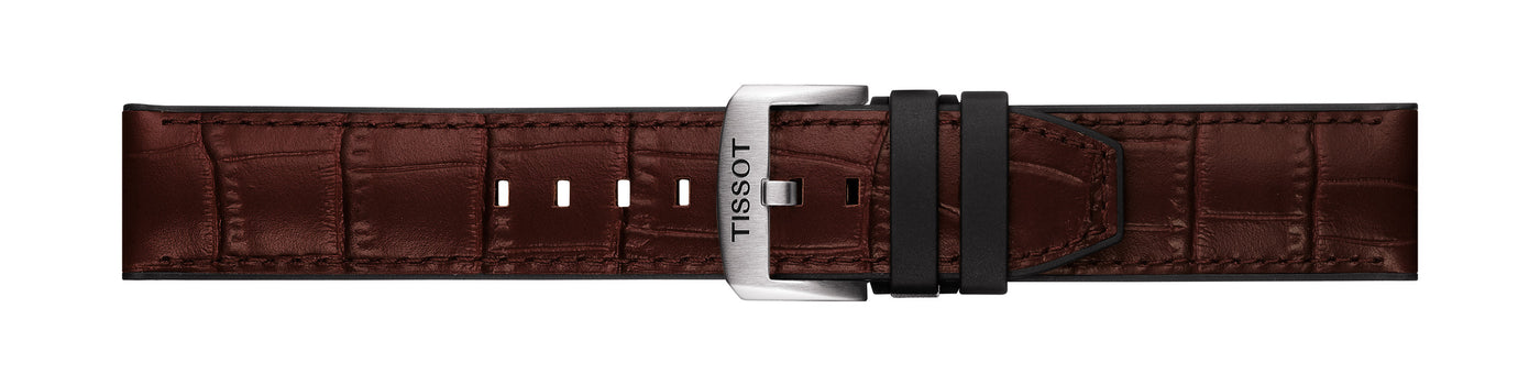 Tissot Brown Leather and Rubber 22mm Strap-T852.046.767