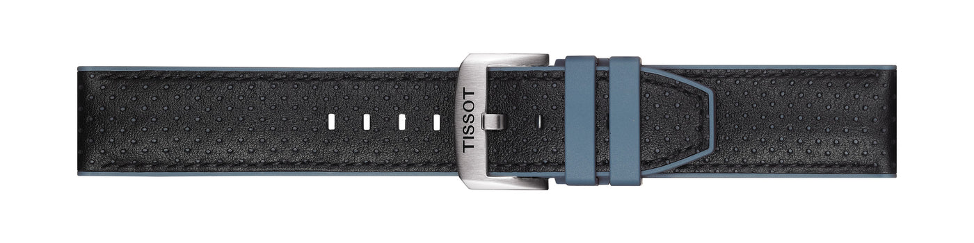 Tissot Blue Leather and Rubber 22mm Strap-T852.046.785