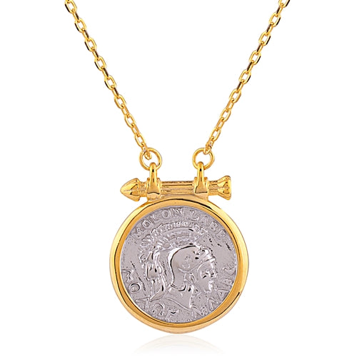 Sterling Silver Gold Plated Coin Necklace