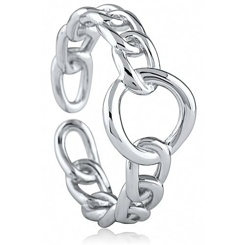 Sterling Silver Open Link Adjustable Ring