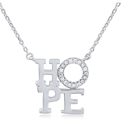 Sterling Silver Cubic Zirconia Hope Necklace