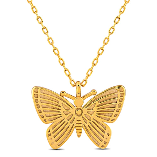 Sterling Silver Gold Plated Butterfly Necklace
