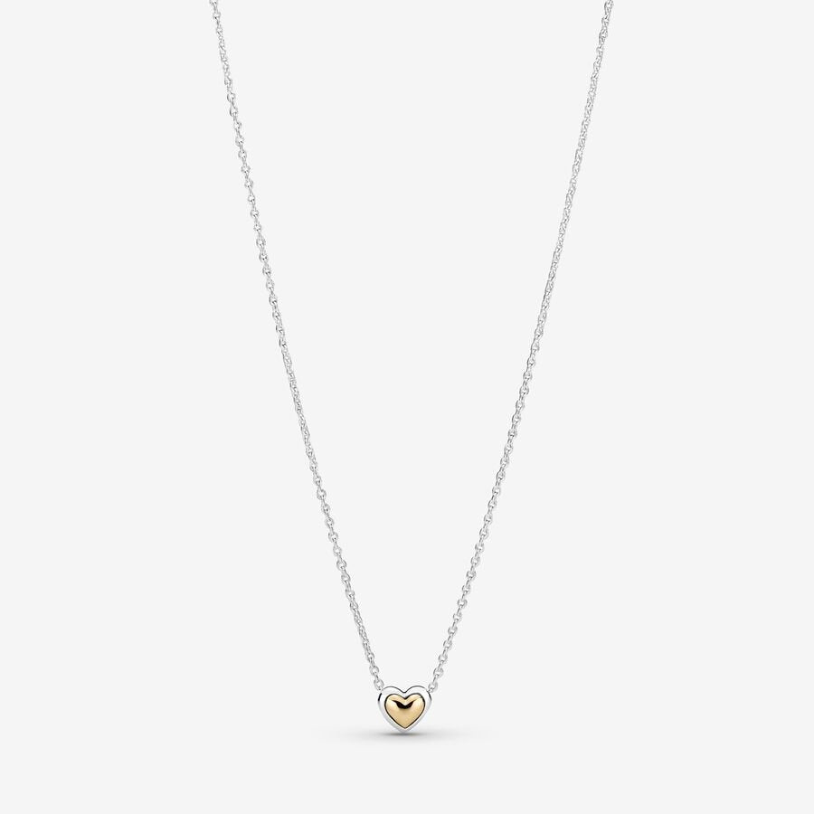 Pandora Domed Golden Heart Collier Necklace - 399399C00-45