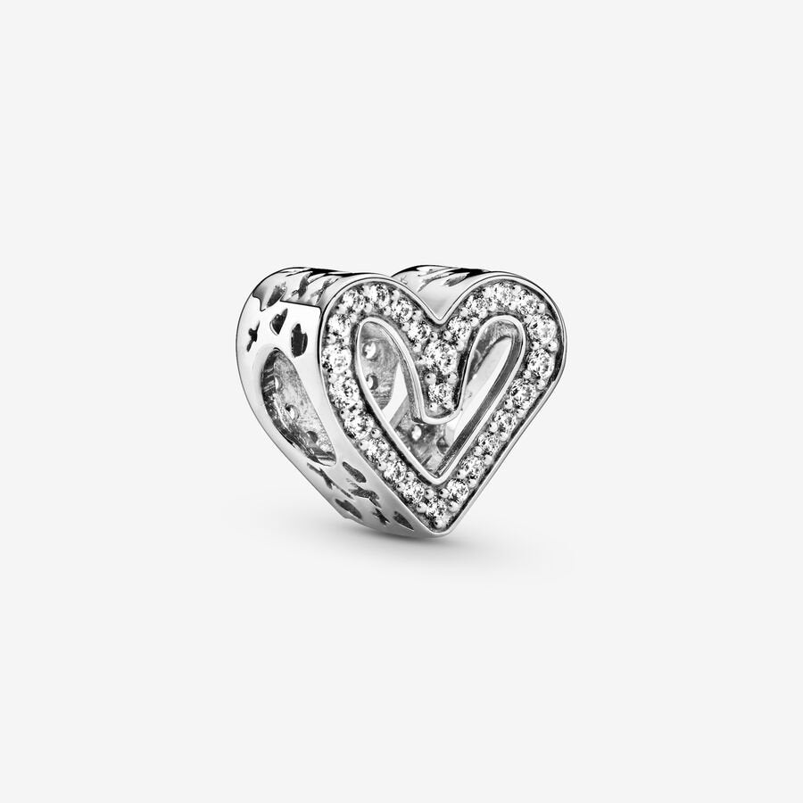 Pandora Sparkling Freehand Heart Charm - 798692C01 – Kavar