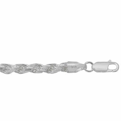 Sterling Silver Diamond Cut Rope Chain-3.2 mm