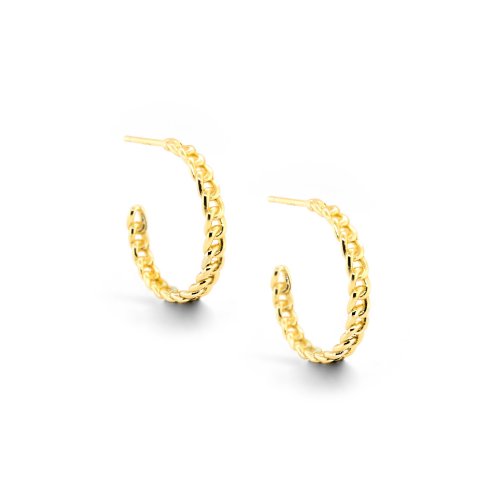 Sterling Silver Gold Plated Link Hoops
