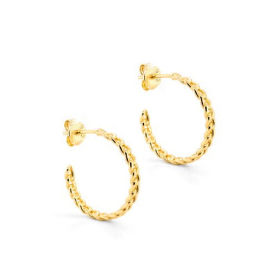 Sterling Silver Gold Plated Link Hoops