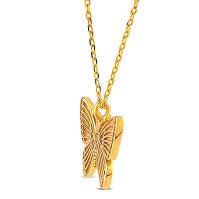 Sterling Silver Gold Plated Butterfly Necklace