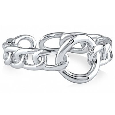 Sterling Silver Open Link Adjustable Ring